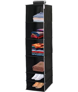 PrettyKrafts 6 Tiers/Shelves Clothes Hanging Organizer, almirah wardrobe for Regular Garments, Shoes Storage Cupboard, Hanger Bag