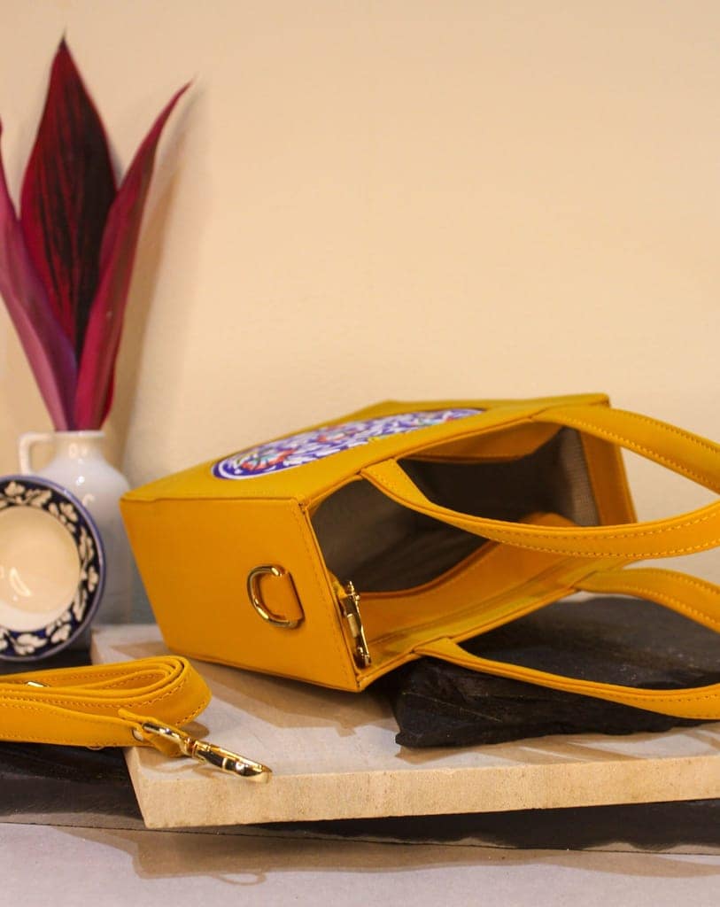 Suryamukhi Hand-painted Mini Handbag/ Sling view 4