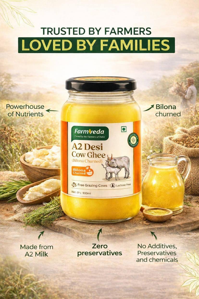 Farmveda A2 Desi Cow Ghee - 500ml view 2