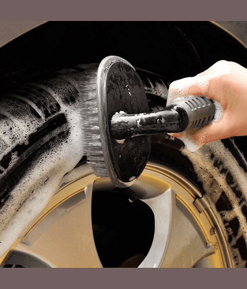 Aksmit Pack Of 1 Car Cleaning Brush for Tyre Cleaning Liquid Nylon Bristles Perfect for Tire Rubber Car Accessories view 4