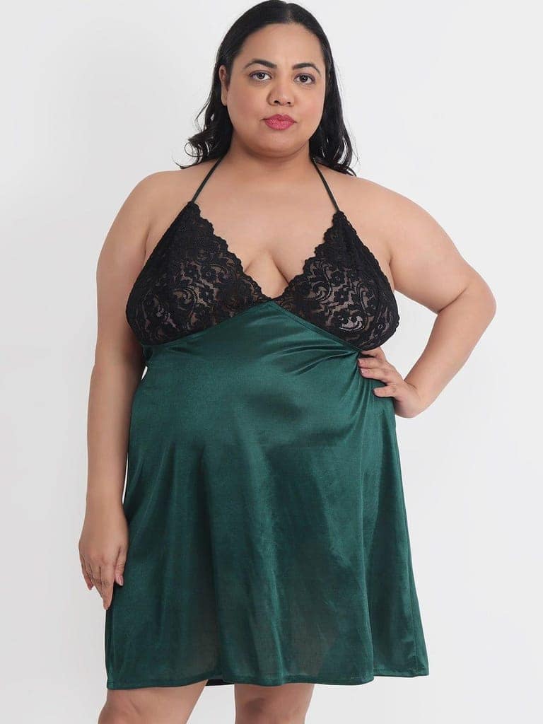 Plus Size Hot Two Piece Babydoll Bikini Dress for Honeymoon BB301Gb view 3