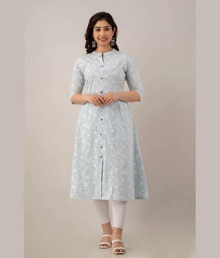 SREEJAA - Pink Cotton Women's Front Slit Kurti ( Pack of 1 )