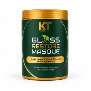 KT Professional Gloss Restore Masque, Keratin & Argan Oil Hair Mask for Smooth, Shiny & Frizz-Free Hair – 1000ml
