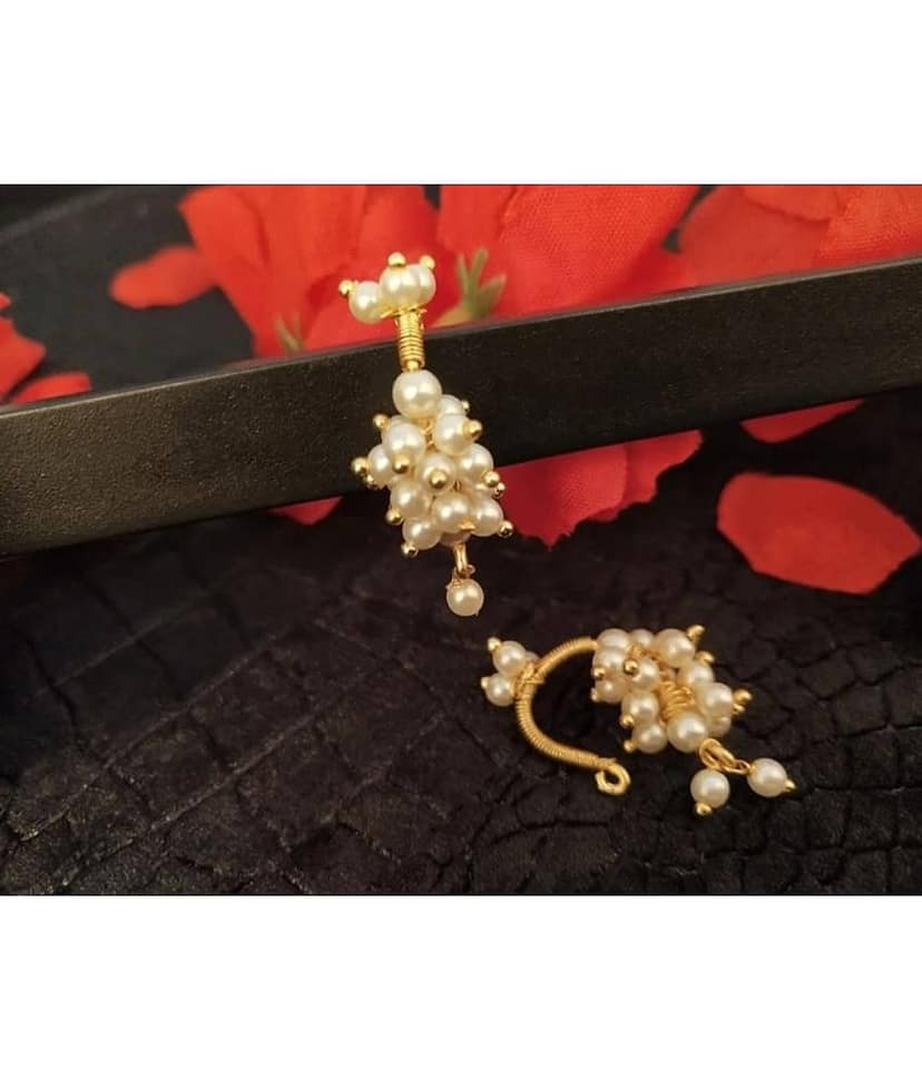 LUV FASHION Golden Danglers Earrings ( Pack of 1 ) view 2