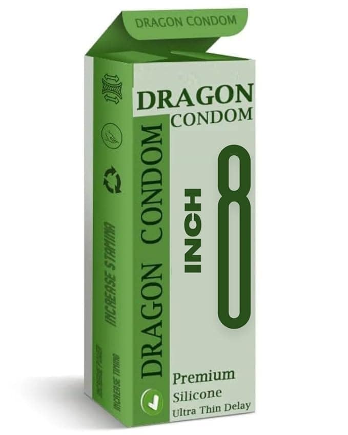 Silicone 8-inch Dragon Condome For Men Durable Size Skin-Friendly Comfortable Fit – Single Piece | Ultra Soft | Extra size | Long Lasted