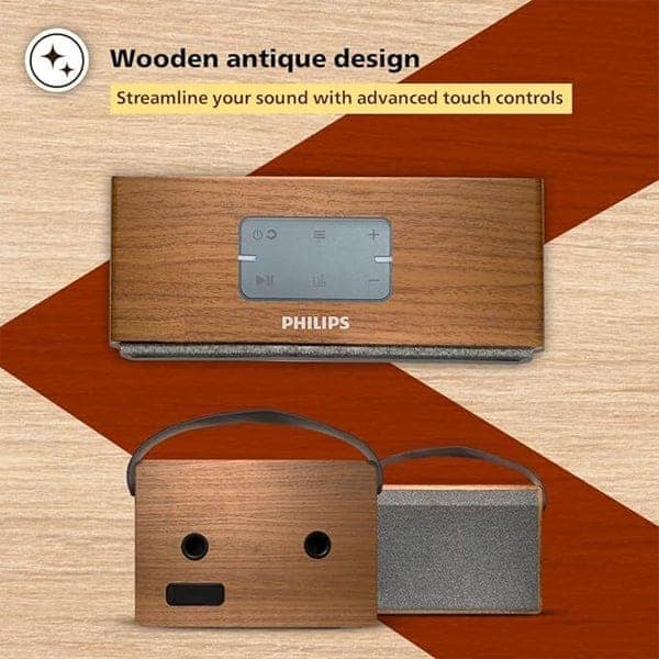 Philips Audio TAS2218/94 10W 2.0 Ch Bluetooth Speaker with Retro Wooden Design view 5