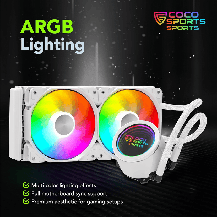 COCONUT FREEZE 240mm AIO ARGB Liquid CPU Cooler, White | Intel LGA1851/LGA1700/LGA1200/LGA115X Compatible, AMD AM5/AM4/AM3/FM2/FM1 Compatible, Copper Water Block, Aluminium Radiator view 6