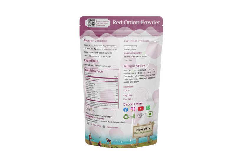Malan Fresh & Healthy Red Onion Powder - 100% Natural, No Additives or Preservatives - Bringing the Farm's Freshness to Your Kitchen view 2