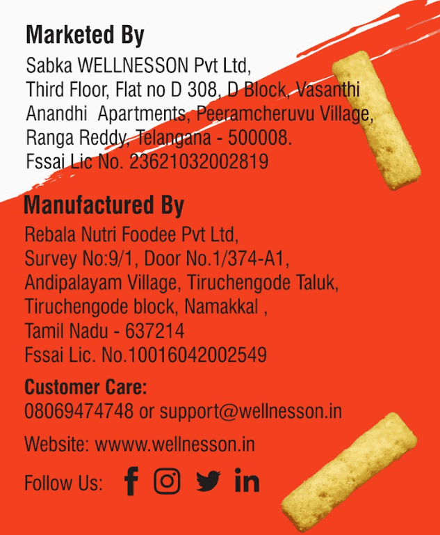 SABKA WELLNESS - Jowar Sticks with Onion Masala Healthy Baked Snack , No Maida, No Preservatives, No Artificial Colors , Crunchy Jowar Millet Snack - 50 Gms Pack of 8 view 3