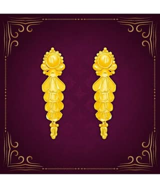 LUV FASHION Golden Drop Earrings ( Pack of 1 )