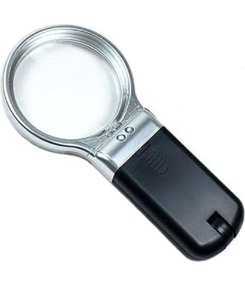 3 in 1 Portable Magnifying Lens 3X High-Powered Magnification Hand-Held Folding Magnifier Glass with LED Lights Stand and UV Protection for Reading A4, Newspaper, Soldering, map view 2