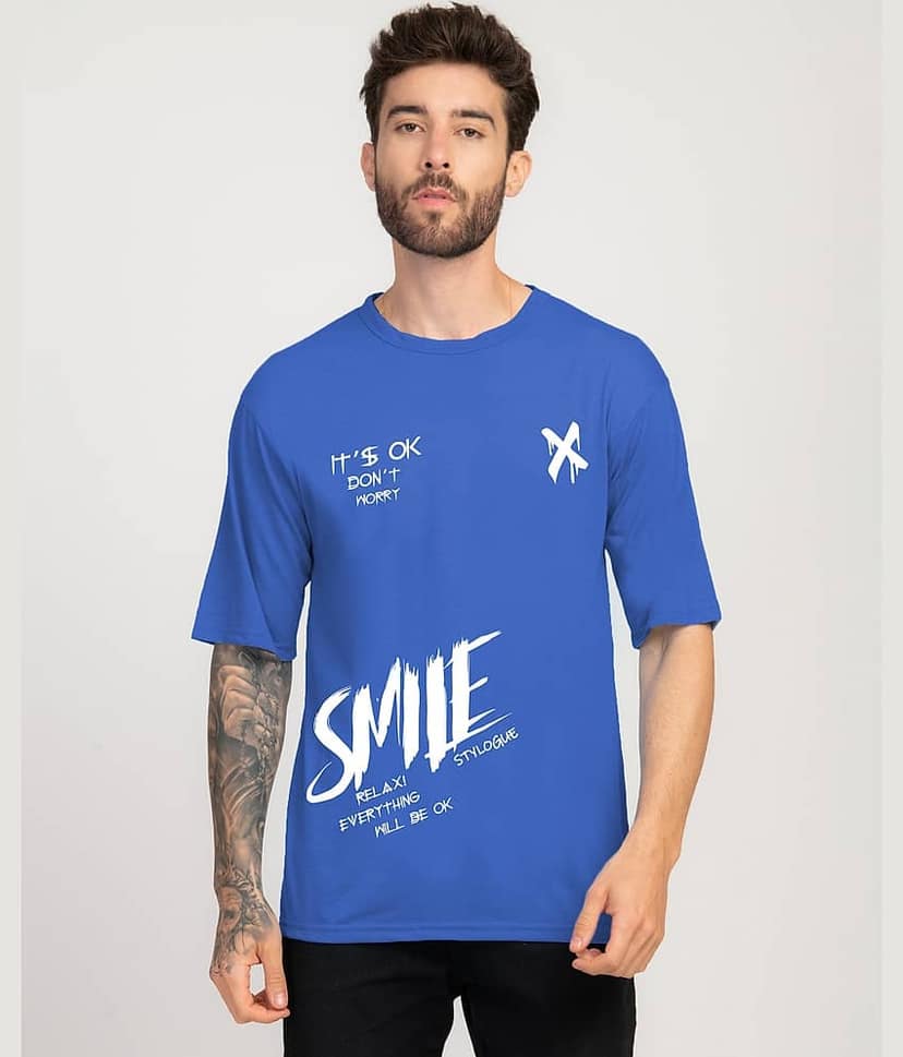 ELBATROSS Pack of 1 Polyester Regular Fit Men's T-Shirt ( Blue )
