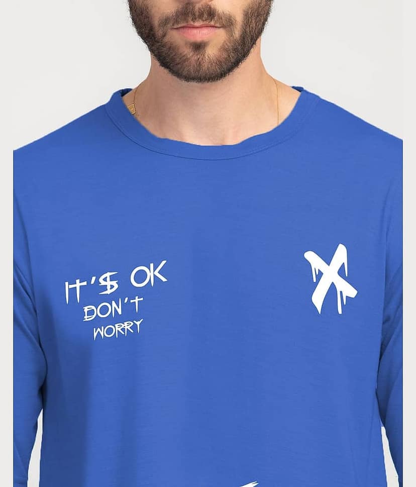 ELBATROSS Pack of 1 Polyester Regular Fit Men's T-Shirt ( Blue ) view 2