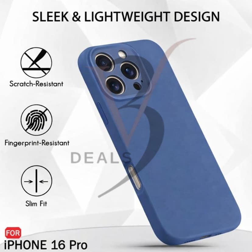 V3Deals Liquid Silicone Case Compatible for iPhone 16 Pro, Soft Microfiber Lining, Soft Protection, 6.3 Inch, Camera Bump Protection | Shockproof Slim Matte Back Cover Thickness view 3