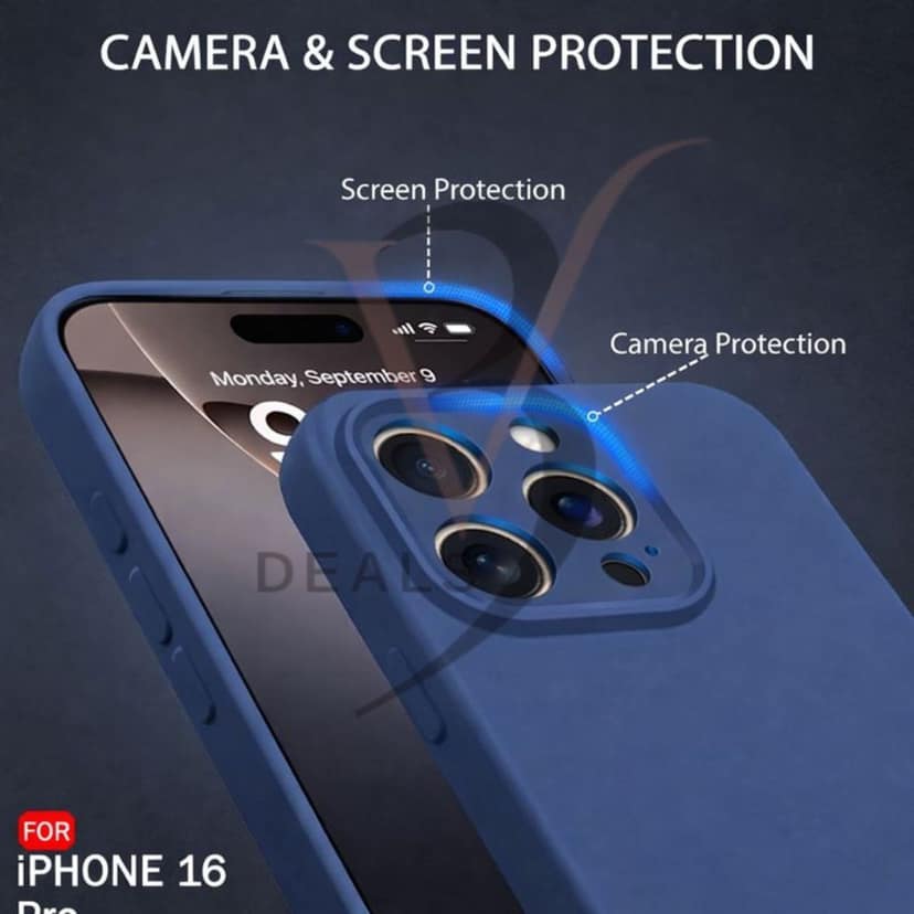 V3Deals Liquid Silicone Case Compatible for iPhone 16 Pro, Soft Microfiber Lining, Soft Protection, 6.3 Inch, Camera Bump Protection | Shockproof Slim Matte Back Cover Thickness view 5