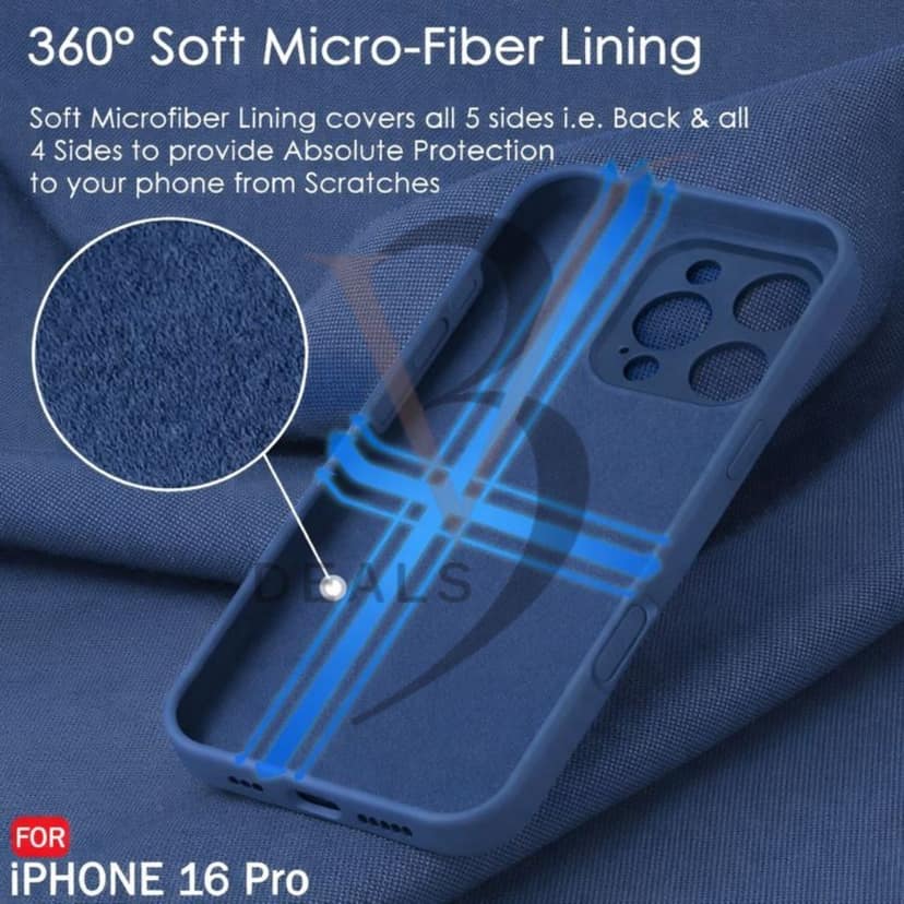 V3Deals Liquid Silicone Case Compatible for iPhone 16 Pro, Soft Microfiber Lining, Soft Protection, 6.3 Inch, Camera Bump Protection | Shockproof Slim Matte Back Cover Thickness view 7