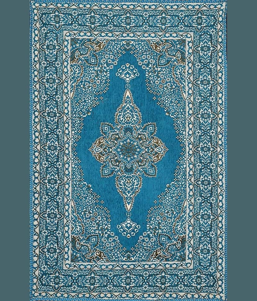 FURNISING HUT Brown Velvet Carpet Geometrical 3x5 Ft view 2
