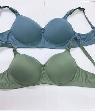 FOOTLEAP Pack of 2 Cotton Blend Lightly Padded T-Shirt Bra For Women ( Multicolor 3 )