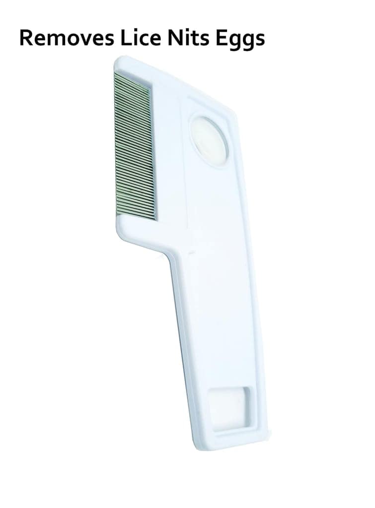 Q D Handle Magnify Steel Teeth Lice Nit Eggs Remover comb Kangi Remove Dendruff Dust Louse flea Suitable for All Hair Type Kids Babies Boys Girls Teens Men Women Pets Dogs Multiupurpose view 3