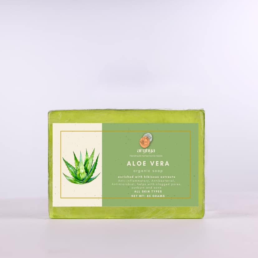 Arghya Aloe Vera Organic Soap with Hibiscus Extracts, 85g