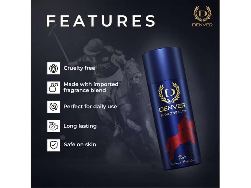 Denver Volt Deo 165ml, Long Lasting Deo for Men & Boys view 3