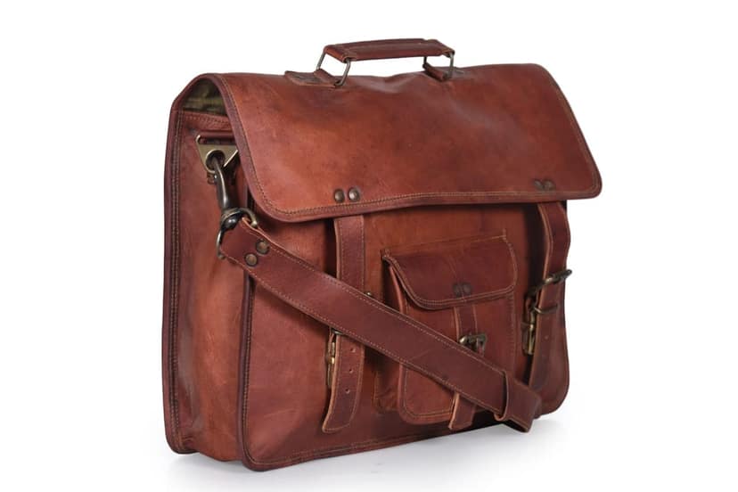 JITENDRA CHITARA; Leather Laptop Bag, Men's 11Inches Messenger Briefcase Business Satchel Computer Handbag Shoulder Bag Fits 15. Inch Laptop, Computer, view 2