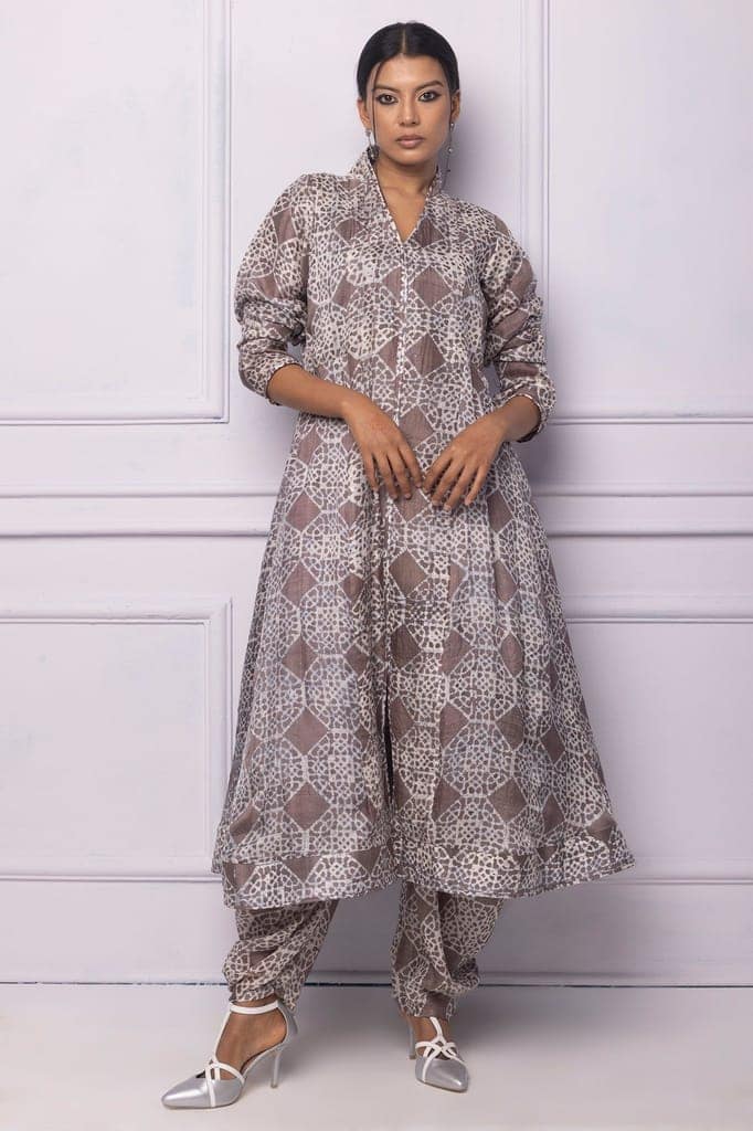 Purple A Line Kurta view 4