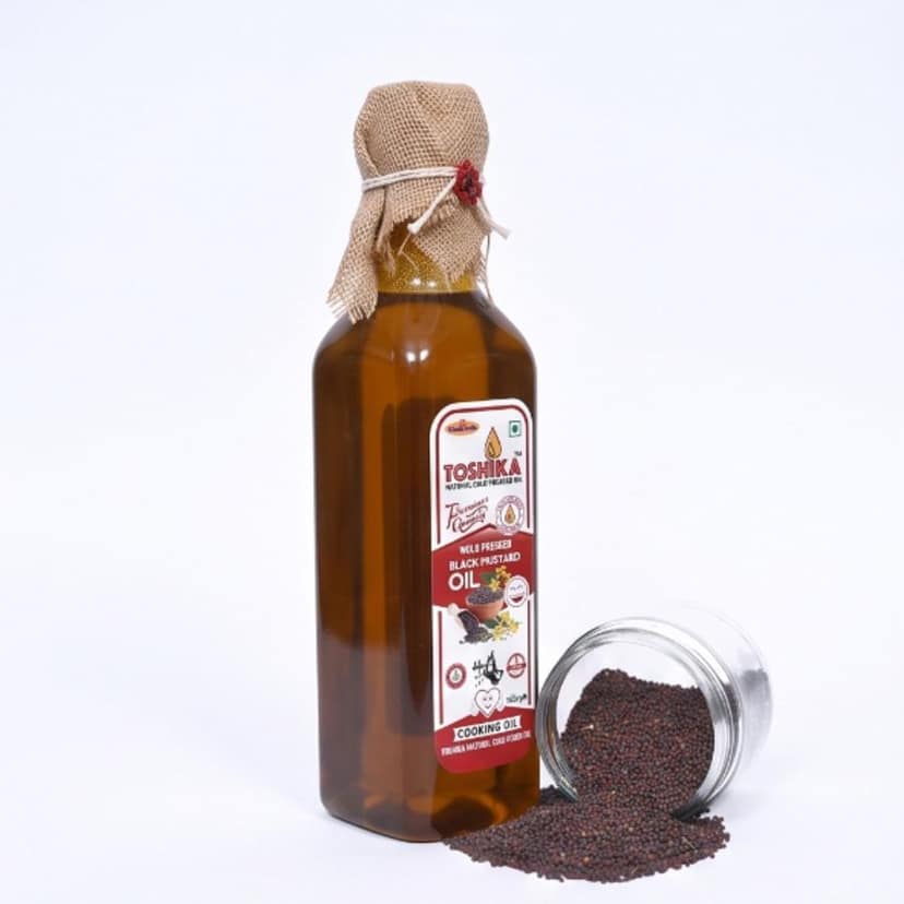 Toshika Wood Pressed Black Mustard Oil (2 Litres) - 2 L - One bottle view 2