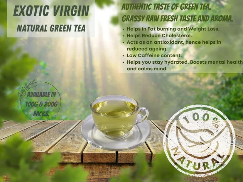 Premium Natural Green Tea | Exotic Virgin | From the foothills of Darjeeling | Jyoti Agro Farm 200g pack | MINTRI TEA view 3