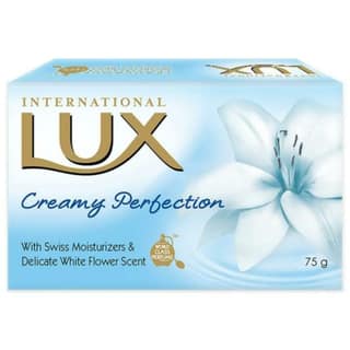 Lux International White Flower Creamy Perfection Soap Bar, Enriched With Swiss Moisturizers, 75 G Carton