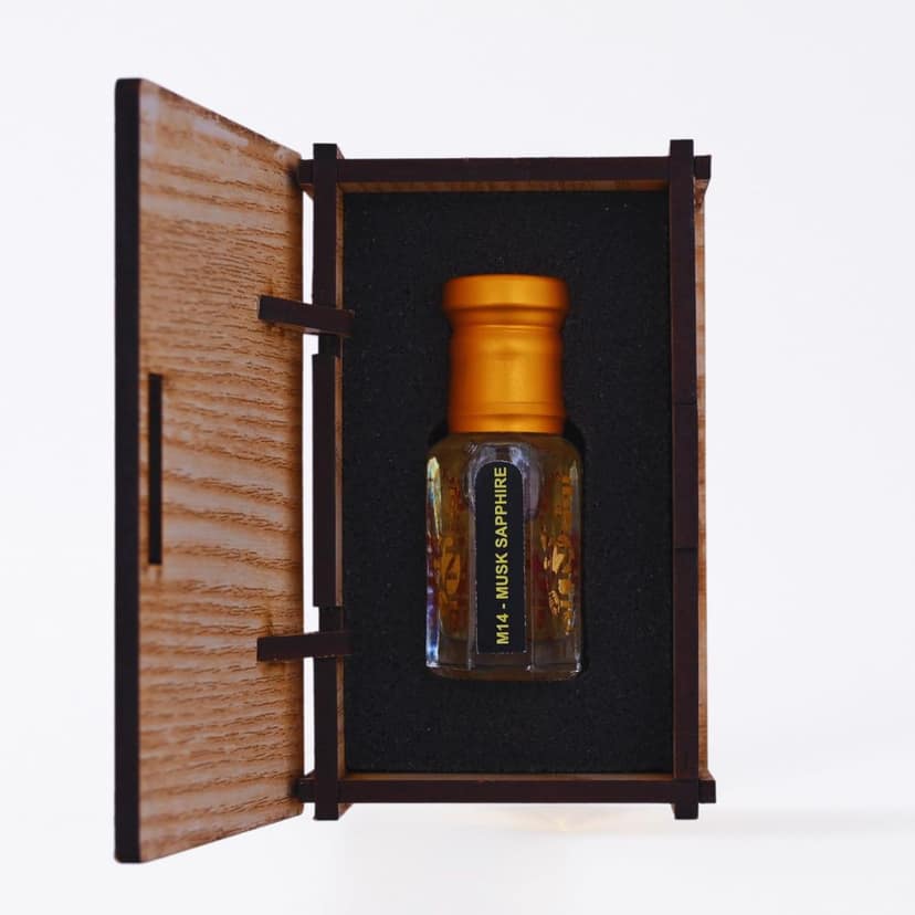 alNaqi Musk-Sapphire 12ml - Luxury White Musk Oil, Alcohol Free, safi-Scent, Original Arabian Attar, Long Lasting Clean Fragrance