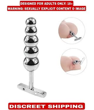 T-Handle Tower Stainless Steel 5 Anal Beads Butt Plug Sex Toy For Men Women By SR ENTERPRISE