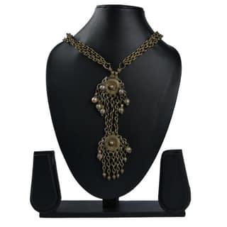 Tribes India Handcrafted White Metal Sankli Haar/Necklace for Women