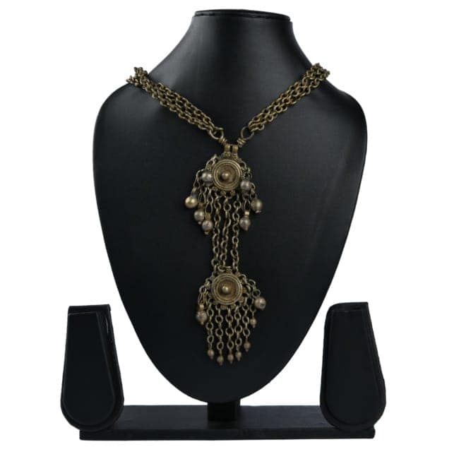 Tribes India Handcrafted White Metal Sankli Haar/Necklace for Women