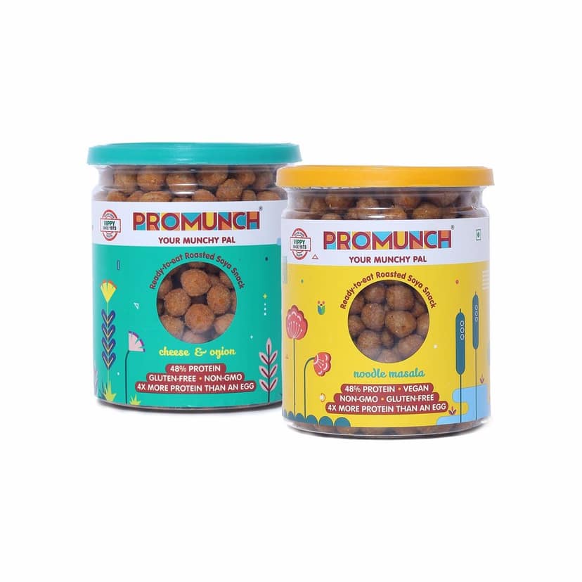 Dual Pack Protein Snacks (Noodle Masala , Cheese & Onion) 150gm x 2
