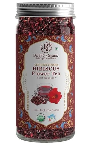 Dr. JPG Organic Herbals Hibiscus Tea 50g / Hibiscus Flower Tea/INDIA ORGANIC Certified/ISO & GMP Certified. (Hibiscus-50g)
