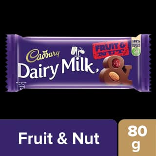 Cadbury Dairy Milk Fruit & Nut Chocolate Bar, 80 G