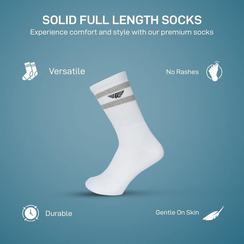 Red Tape Men's Cotton Solid Full Length Socks | Pack of 3, Assorted view 3