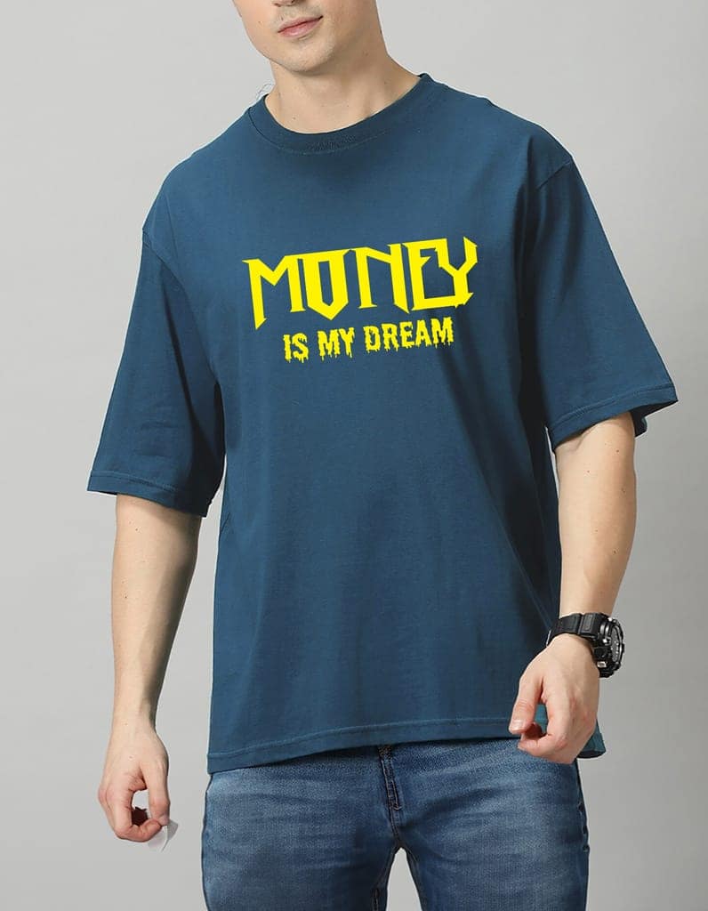 SCOTT FINCHER Men's "Money Is My Dream" Graphic Printed T-Shirt : AA(ARN)TBLUE_169 view 3