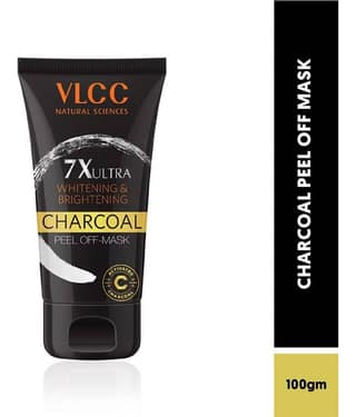 Vlcc 7X Ultra Whitening & Brightening Charcoal Peel Off Mask Deep Cleans 100G