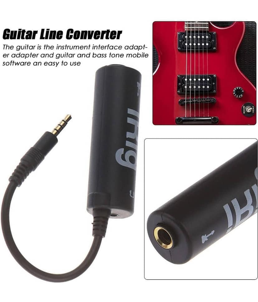 iRig Guitar Interface Adapter for Mobile, Multimedia Ampli Tube Guitar Interface Adaptor – 3.5mm Jack Mic and Headphone Support for iPhone, iPad, Smartphones, Audio Recording Note: Not Suitable for Android Users