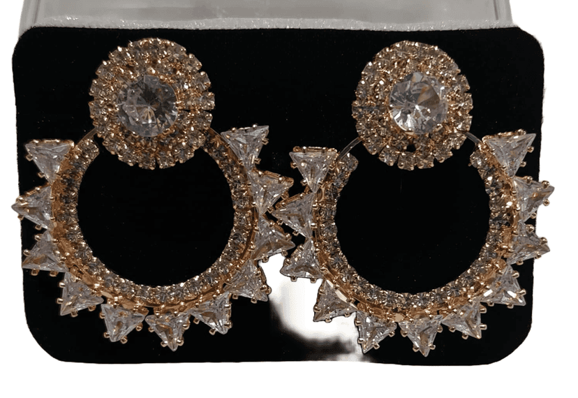 Gold Plated Cubic Zirconia Chandelier Earrings