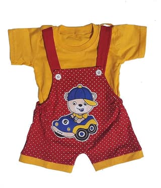 TRITI Pack of 1 Baby Boys 100% Cotton Tops & Bottoms Sets ( Red )