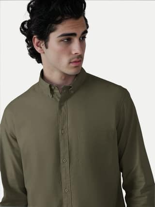 Mens Dark Grey Oxford shirt
