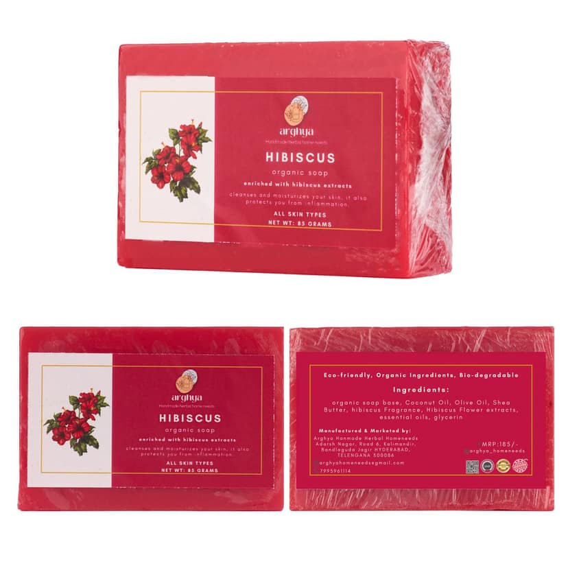 Arghya Handmade Hibiscus Organic Herbal Bath Soap view 4
