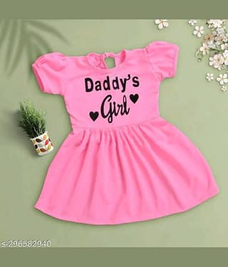 Mullick the designer Pack of 1 Baby Girls Crepe Frock ( Pink )