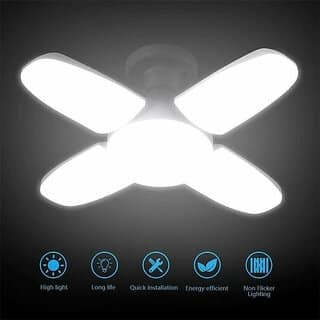 Sarvatr 4 Blade Fan Shape LED Light Bulb 28W and B22 Holder with Ultra Bright (White) Pendants Ceiling Lamp