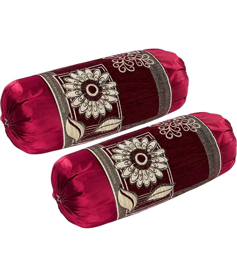 MAHALUXMI COLLECTION Set of 2 Velvet Bolster Covers
