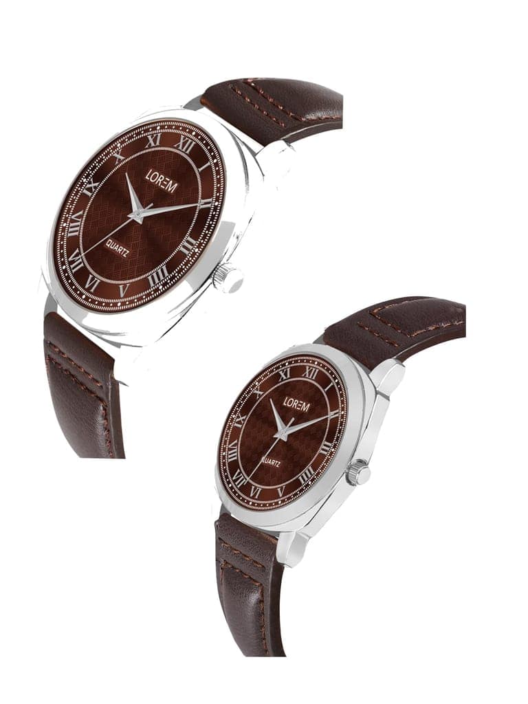 LOREM Unique Cubic Print Analog Watch Pair-UF view 3