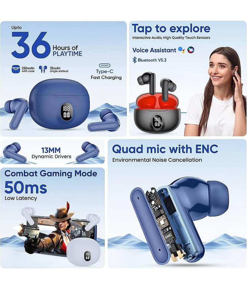 COREGENIX YOYO PODS Bluetooth True Wireless (TWS) In Ear 30 Hours Playback Low Latency,Powerfull bass IPX5(Splash & Sweat Proof) Black view 2